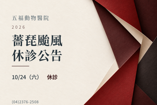 五福動物醫院｜薔琵颱風 10/24 休診公告